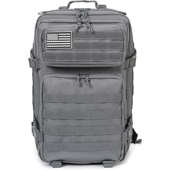 45L Tactical Backpack Grey Waterproof Multi Compartment for Hiking, Camping, - Picture 3 of 5